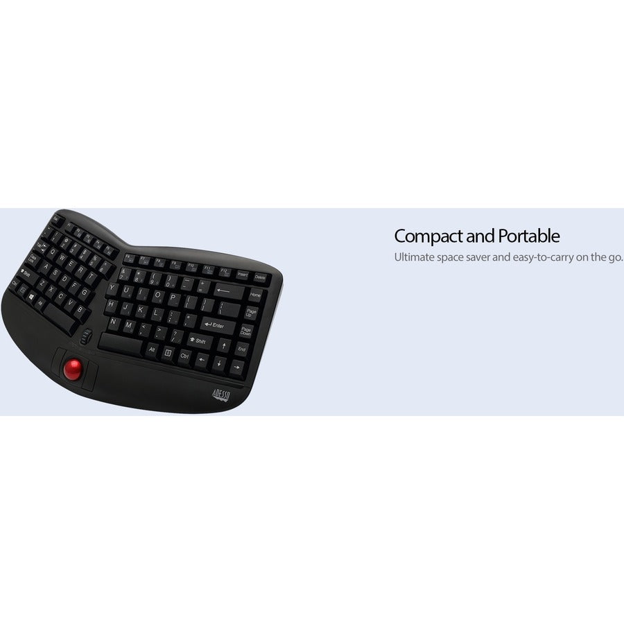 Adesso 2.4GHz Wireless Ergonomic Touchpad Keyboard – Natix