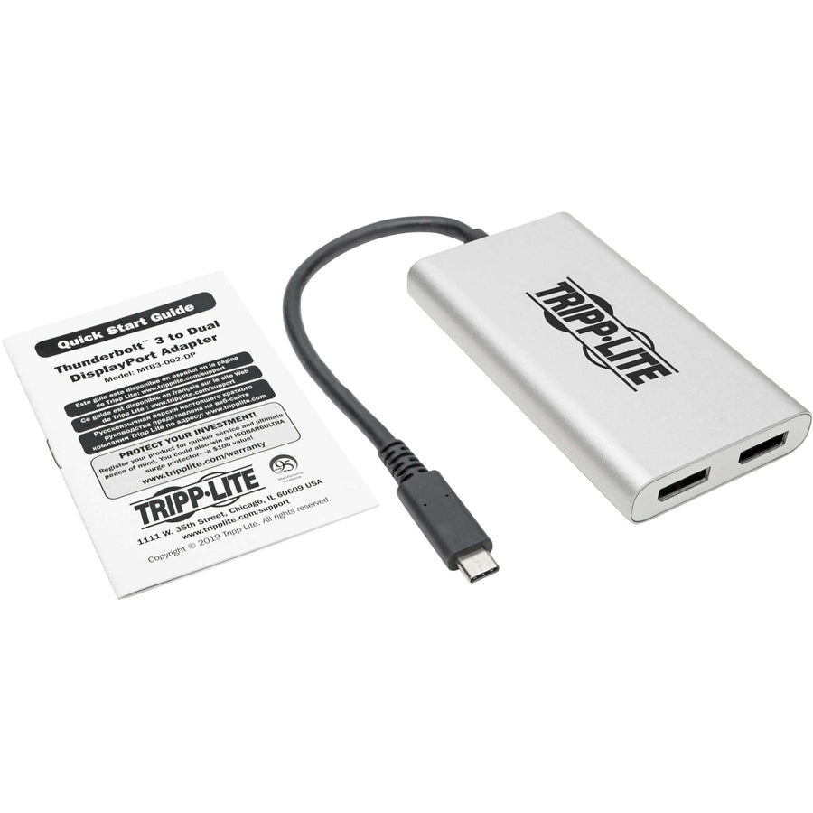 Tripp Lite Thunderbolt 3 to Dual DisplayPort Adapter 4K/5K @ 60Hz