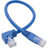 Tripp Lite Right-Angle Cat6 UTP Patch Cable (RJ45) - 1 ft., M/M, Gigabit, Molded, Blue