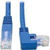 Tripp Lite Right-Angle Cat6 UTP Patch Cable (RJ45) - 1 ft., M/M, Gigabit, Molded, Blue