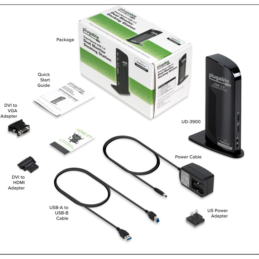  Plugable USB 3.0 Universal Laptop Docking Station Dual