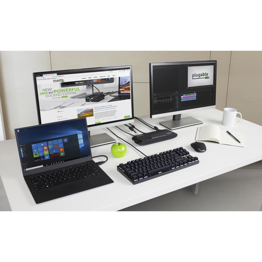 Plugable USB 3.0 Universal Laptop Docking Station Dual Monitor for Win –  Natix