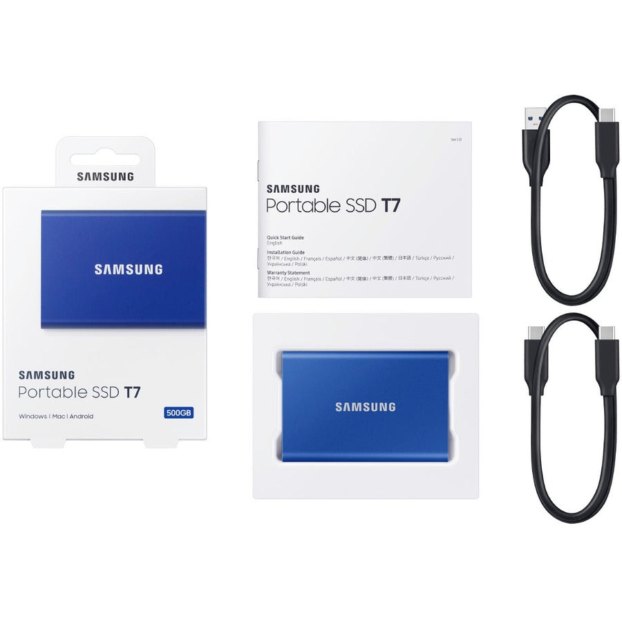 Samsung T7 Portable SSD - 1 TB - USB 3.2 Gen.2 External SSD Indigo Blue  (MU-PC1T0H/WW)