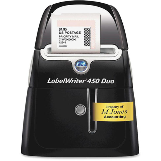 Dymo LabelWriter 450 Duo Direct Thermal Printer - Monochrome - Label Print  - USB - Platinum