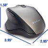 Verbatim Silent Ergonomic Wireless Blue LED Mouse - Graphite